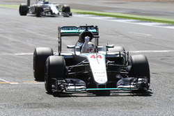 Winnaar Lewis Hamilton, Mercedes AMG F1 W07 Hybrid viert feest