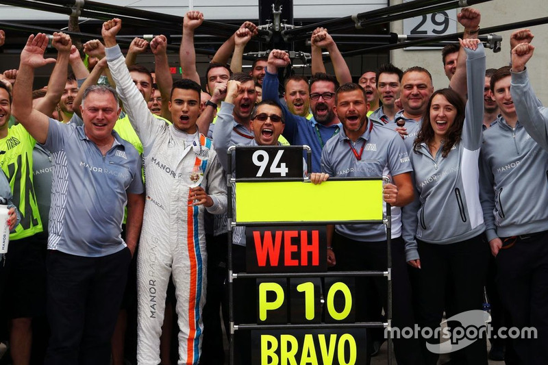 Pascal Wehrlein, Manor Racing viert zijn top-10 met het team