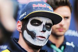 Max Verstappen, Red Bull Racing with Halloween themed face paint