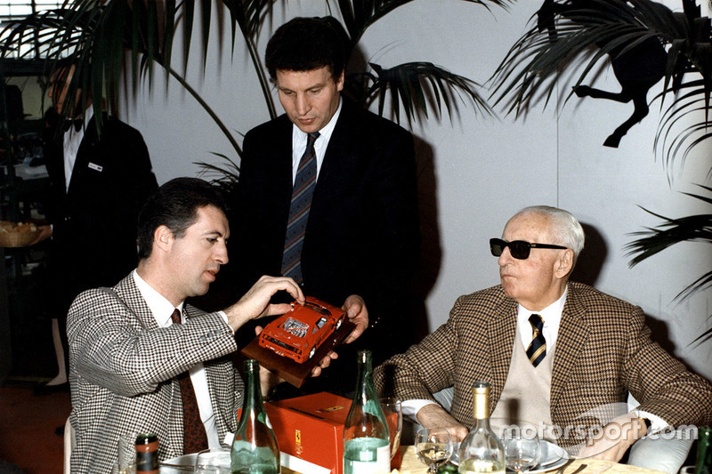 Enzo e Piero Ferrari nel 1987