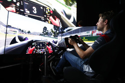Romain Grosjean, Haas F1 Team drives a lap of the Circuit Gilles Villeneuve on a simulator