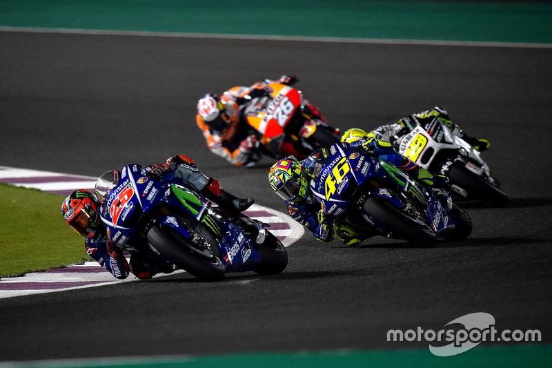 Maverick Maverick Viñales, Yamaha Factory Racing; Valentino Rossi, Yamaha Factory Racing; Alvaro Bau