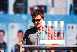 Mitch Evans, Jaguar Racing, lors du tirage au sort pour les qualifications
