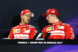 Sebastian Vettel, Ferrari, Kimi Raikkonen, Ferrari, en conférence de presse
