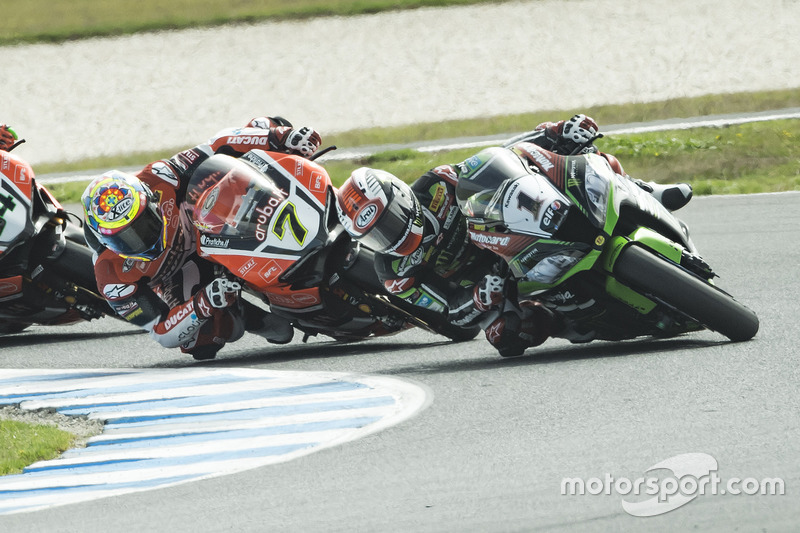 Jonathan Rea, Kawasaki Racing Team und Chaz Davies, Aruba.it Racing - Ducati Team