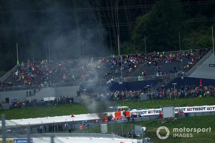 Incendio de las motos de Dani Pedrosa y Lorenzo Savadori