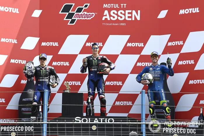 Podio: il vincitore della gara Fabio Quartararo, Yamaha Factory Racing, secondo classificato Maverick Vinales, Yamaha Factory Racing, terzo classificato Joan Mir, Team Suzuki MotoGP
