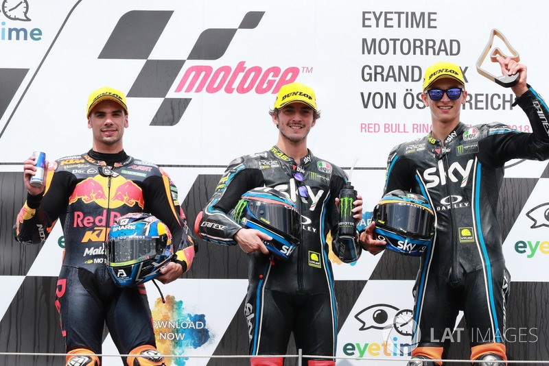 Podium: Miguel Oliveira, Red Bull KTM Ajo, Francesco Bagnaia, Sky Racing Team VR46, Luca Marini, Sky Racing Team VR46