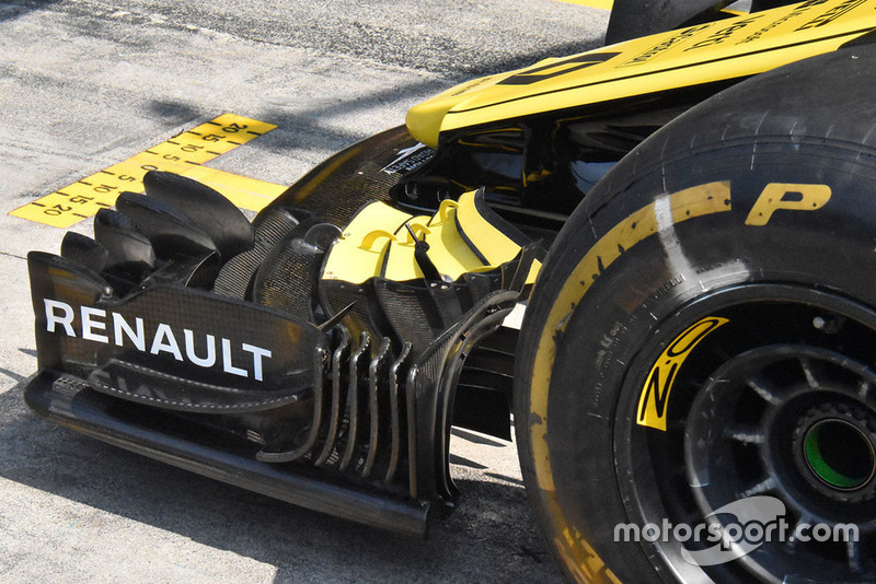 Renault F1: l'ala anteriore con la paratia laterale modificata