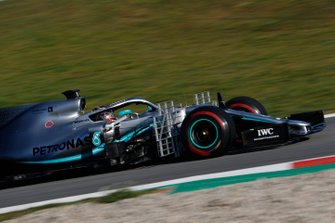 Lewis Hamilton, Mercedes-AMG F1 W10 met aerosensoren
