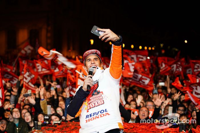 Campeón 2018 Marc Márquez, Repsol Honda Team celebra en Cervera