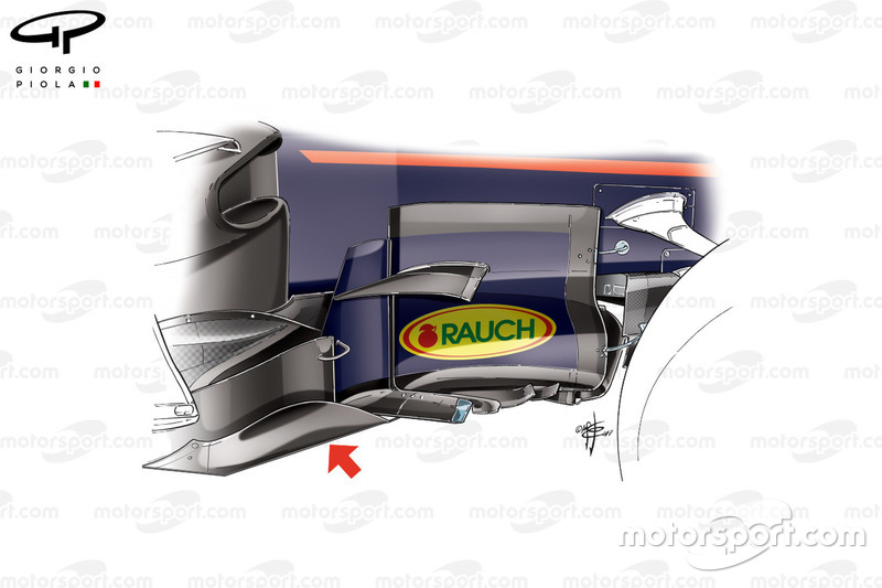 Red Bull RB13 nuevo bargeboard, subtítulos, GP británico