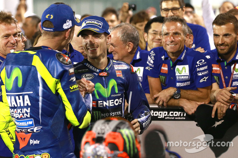 1. Maverick Viñales, Yamaha Factory Racing; 3. Valentino Rossi, Yamaha Factory Racing