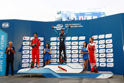 Podium: winnaar Sebastien Buemi, Renault e.dams; Lucas di Grassi, ABT Schaeffler Audi Sport en Nick