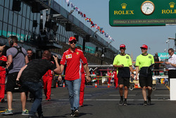 Sebastian Vettel, Ferrari walks the track