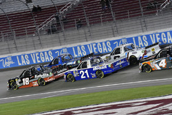 Noah Gragson, Kyle Busch Motorsports, Toyota Tundra Safelite and Johnny Sauter, GMS Racing, Chevrolet Silverado Allegiant Airlines
