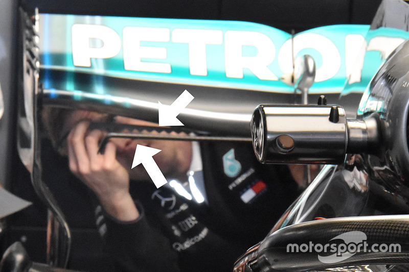 Vortex generator on Mercedes AMG F1 W09