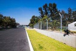 Circuit detail of the Autodromo Hermanos Rodriguez, including a trackside television camera