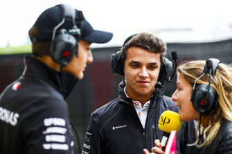 George Russell, Mercedes AMG with Lando Norris, McLaren