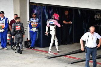Esteban Ocon, Racing Point Force India dans le Parc Fermé