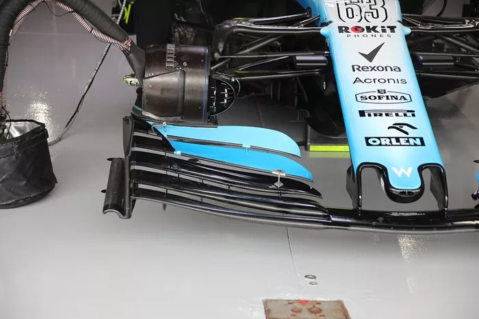 Detalhes da asa dianteira do FW42