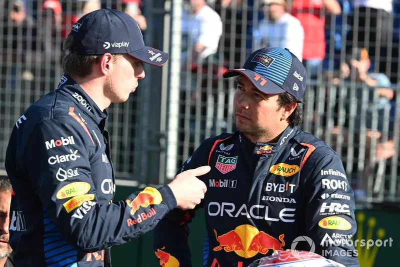 Pole man Max Verstappen, Red Bull Racing, Sergio Perez, Red Bull Racing