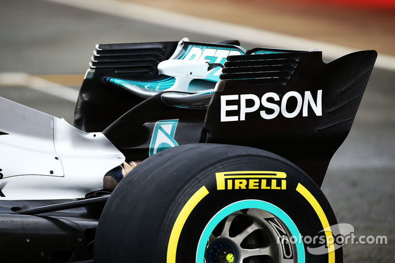 Mercedes AMG F1 W08 detail achtervleugel