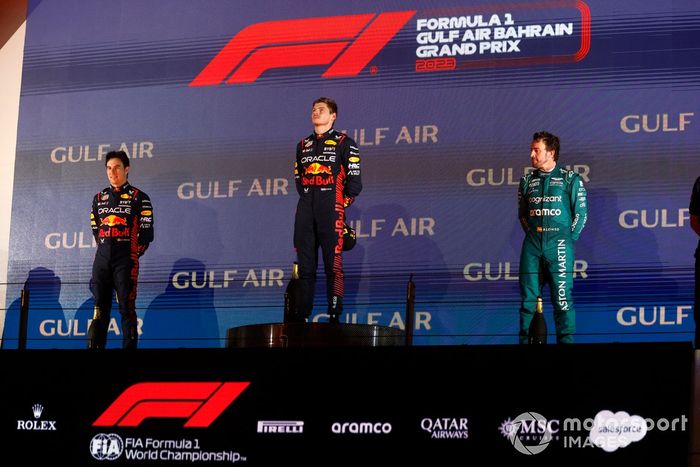 2023. 1 Max Verstappen, 2. Sergio Pérez, 3. Fernando Alonso