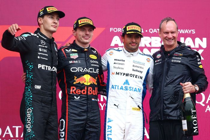 Max Verstappen, Red Bull Racing, George Russell, Mercedes, Carlos Sainz, Williams