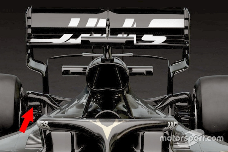 Haas F1 VF-19 arka süspansiyon detay