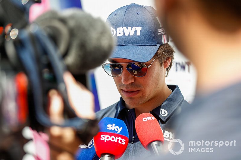 Lance Stroll, Racing Point, parla con la stampa