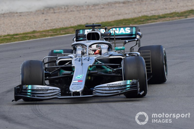 Lewis Hamilton, Mercedes-AMG F1 W10 EQ Power+, avec des capteurs aéro