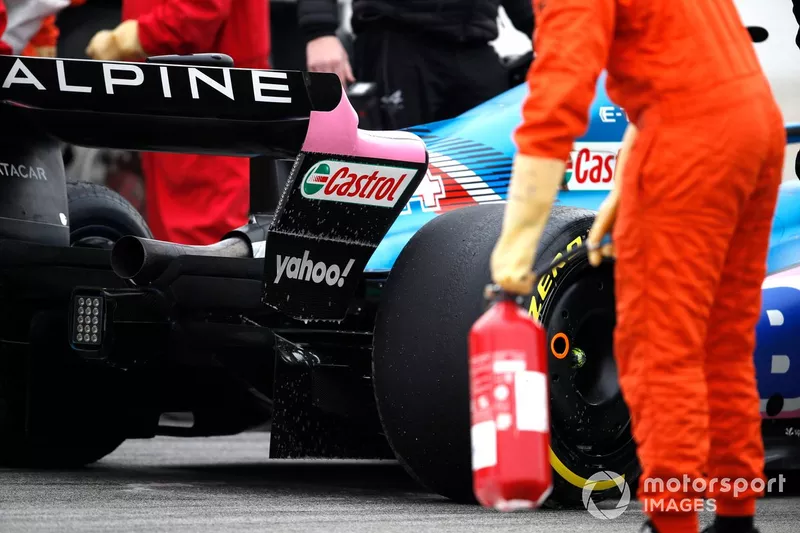 L'Alpine A522 à l'arrêt de Fernando Alonso