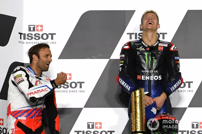 Podio: ganador Fabio Quartararo, Yamaha Factory Racing, segundo lugar Johann Zarco, Pramac Racing