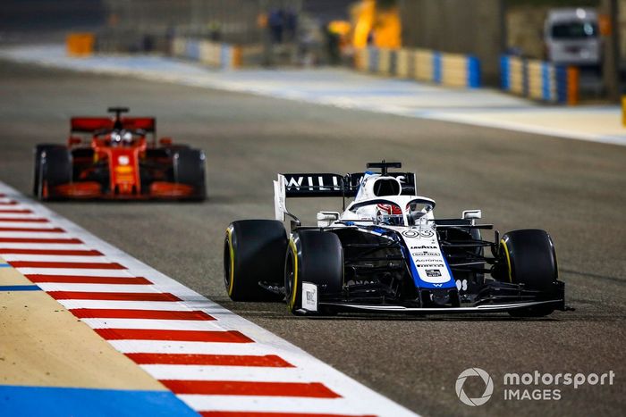 George Russell, Williams FW43, Sebastian Vettel, Ferrari SF1000