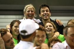 Toto Wolff, Mercedes AMG F1 Director of Motorsport celebrates, the team