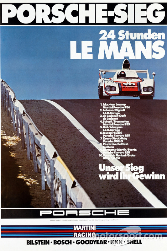 Poster Porsche 24h de Le Mans 1976