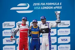 Podium: Sieger Nicolas Prost, Renault e.Dams; 2. Bruno Senna, Mahindra Racing; 3. Jean-Eric Vergne, 