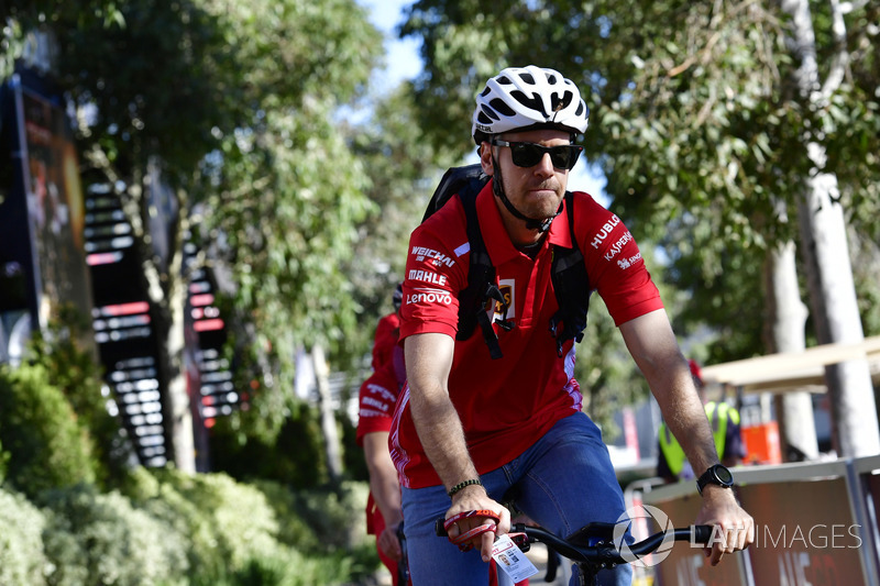 Sebastian Vettel, Ferrari on a bike