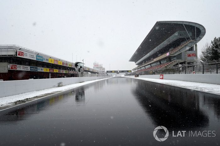 Nieve en el Circuit de Barcelona Catalunya
