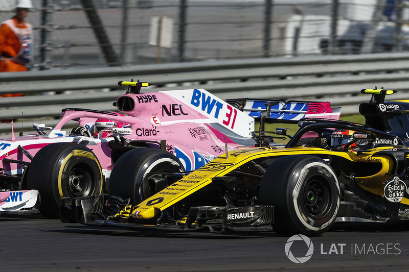 Естебан Окон, Force India VJM11, Карлос Сайнс-мол., Renault Sport F1 Team R.S. 18