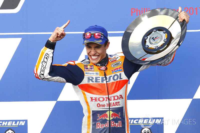 Podium : le vainqueur Marc Marquez, Repsol Honda Team