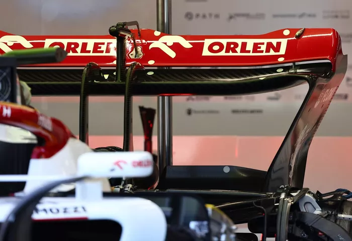 Detalle del alerón trasero del Alfa Romeo C42