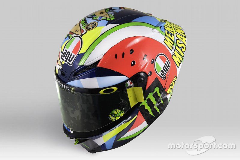 El casco de Valentino Rossi, Yamaha Factory Racing, para Misano
