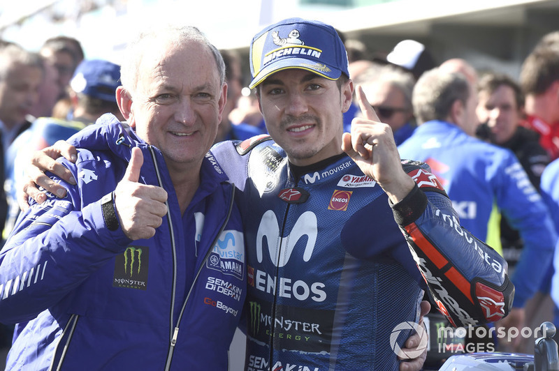 Il vincitore della gara Maverick Viñales, Yamaha Factory Racing, Ramon Forcada, Yamaha Factory Racing