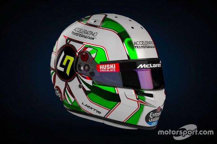 El casco especial de Lando Norris, McLaren en Imola