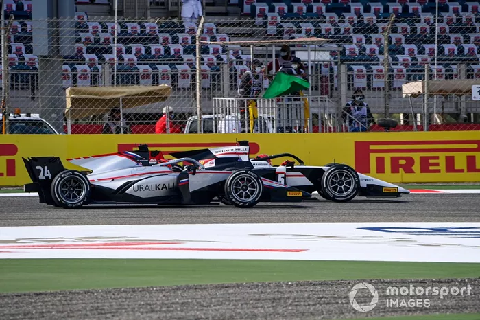 Nikita Mazepin, Hitech Grand Prix y Marcus Armstrong, ART Grand Prix 