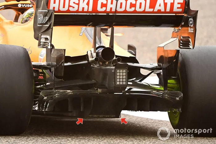 Detalle del difusor del McLaren MCL35M