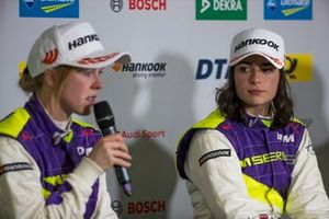 Alice Powell and Jamie Chadwick in the press conference