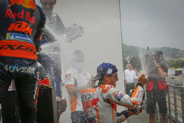 Podio: ganador de la carrera Marc Márquez, Repsol Honda Team